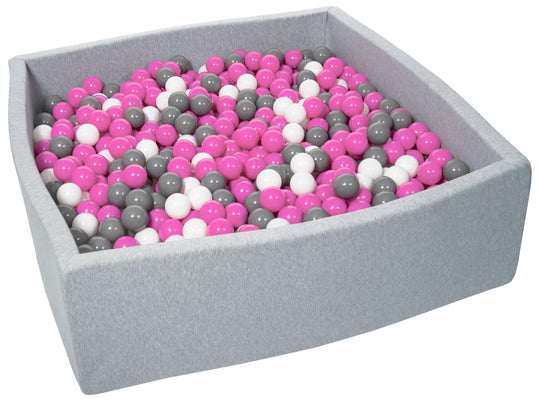 Soft Jersey ball pit with 1200 balls, 120x120 cm