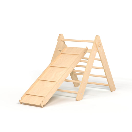 Pikler Climbing Triangle with Slide and Climbing Ramp