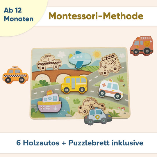 BusyKids Wooden Chunky Transport Puzzle