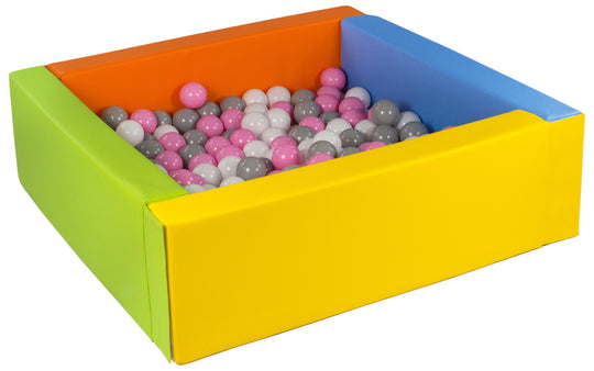 Square eco-leather ball pit with 200 balls, 5 elements