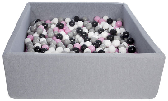 Soft Jersey ball pit with 600 balls, 120x120 cm