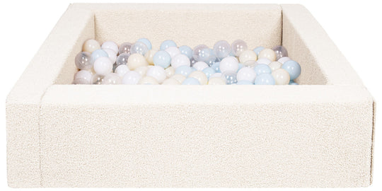 Square bouclé ball pit with 300 balls, 5 elements