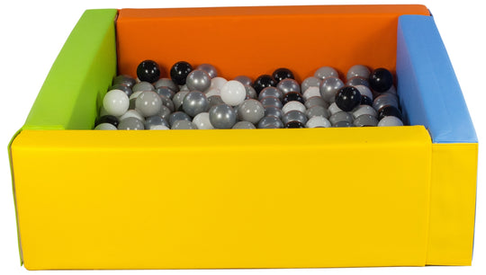 Square eco-leather ball pit with 200 balls, 5 elements