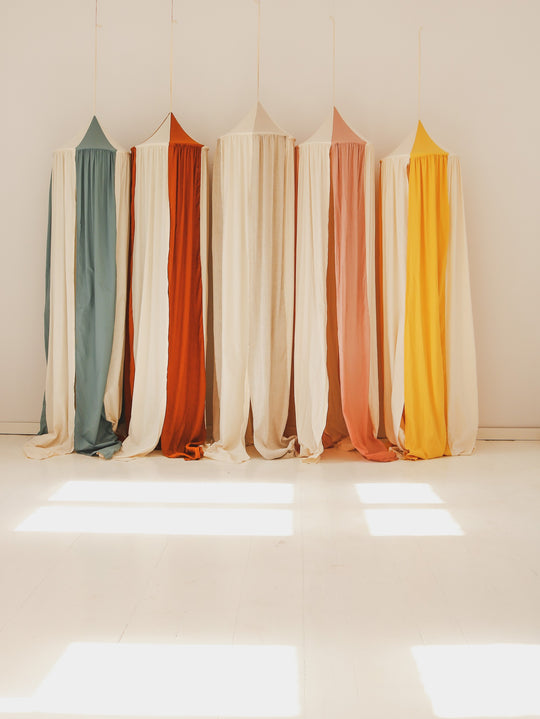 Organic Cotton and Linen Canopy - Blue Circus