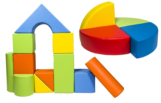 Castle + wheel set of 15 large foam blocks