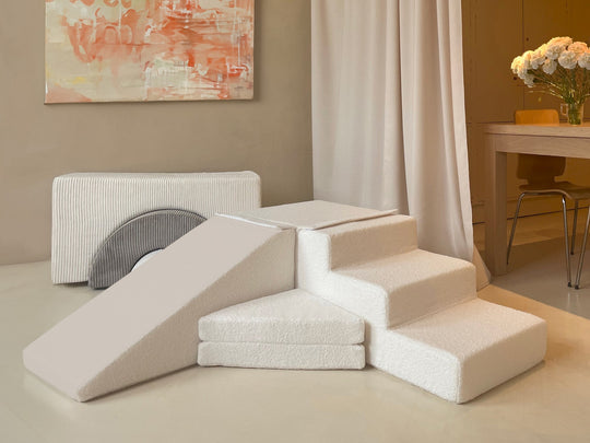 Bouclé slide set of 4 large foam blocks