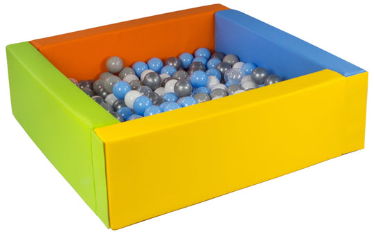 Square eco-leather ball pit with 200 balls, 5 elements
