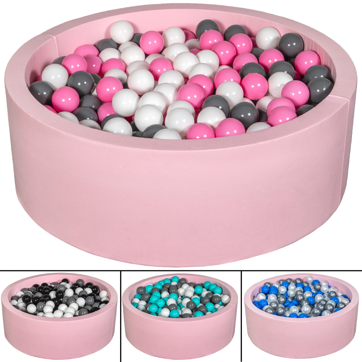 Soft Jersey ball pit with 450 balls, pink