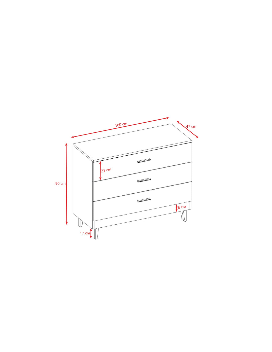 Chest of Drawers Kubi - Cashmere