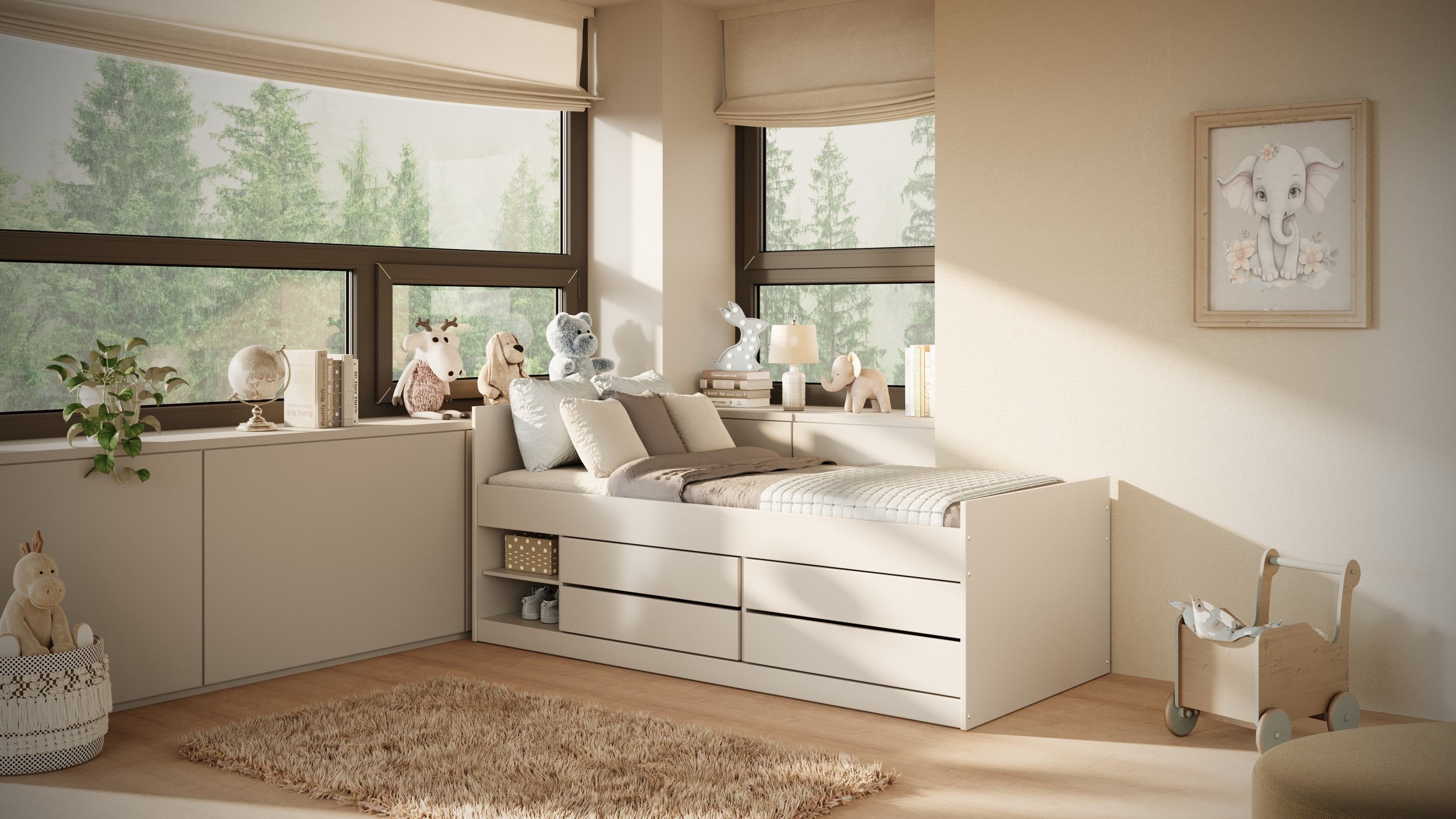 Children's Bed Leon - White