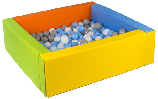 Square eco-leather ball pit with 200 balls, 5 elements