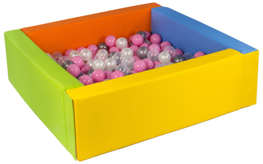 Square eco-leather ball pit with 200 balls, 5 elements