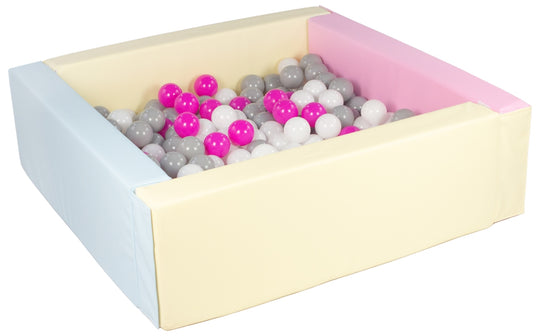 Square eco-leather ball pit with 200 balls, 5 elements