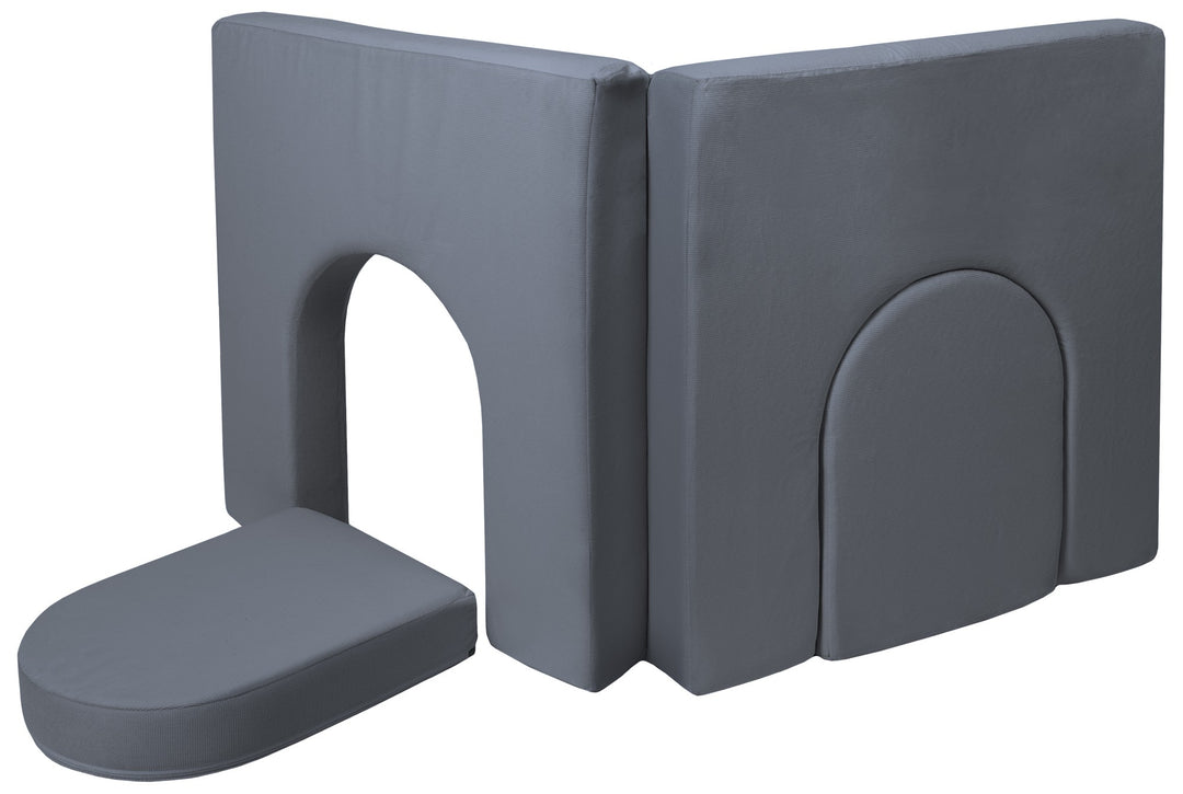 Modular sofa bed, multifunctional foam blocks, car with steering wheel
