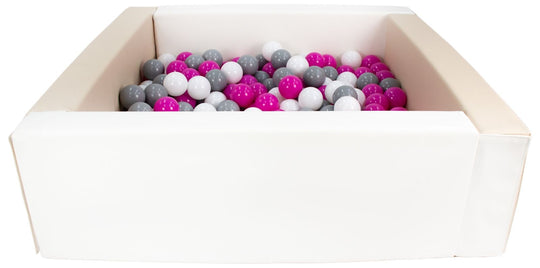 Square eco-leather ball pit with 200 balls, 5 elements