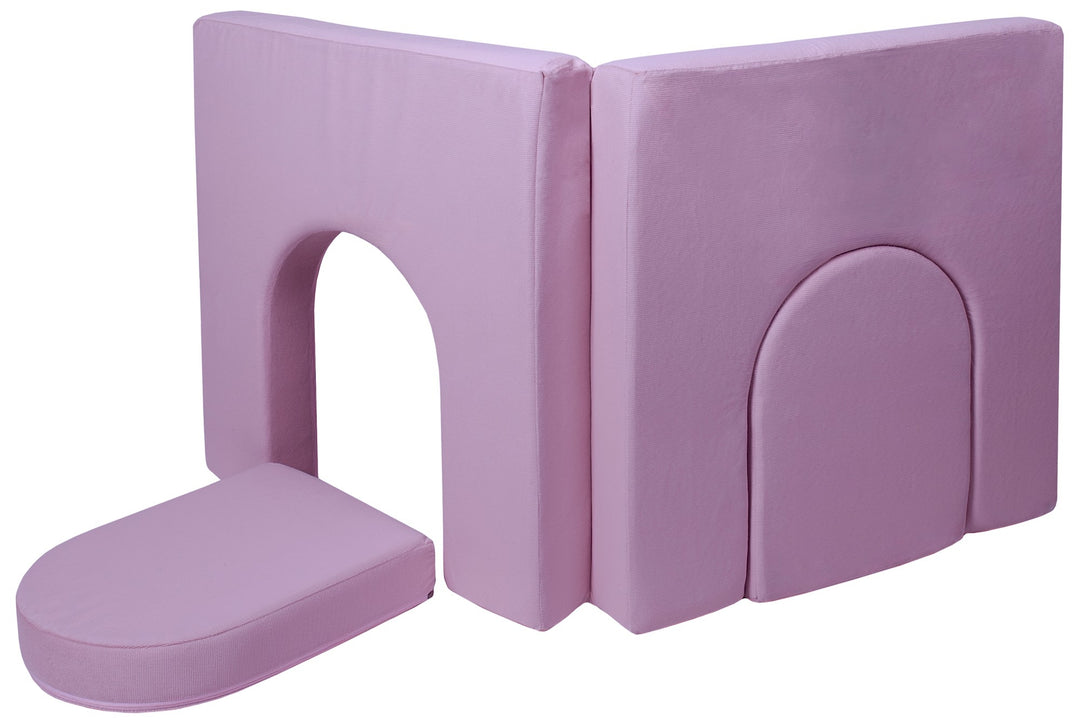 Modular sofa bed, multifunctional foam blocks, car with steering wheel