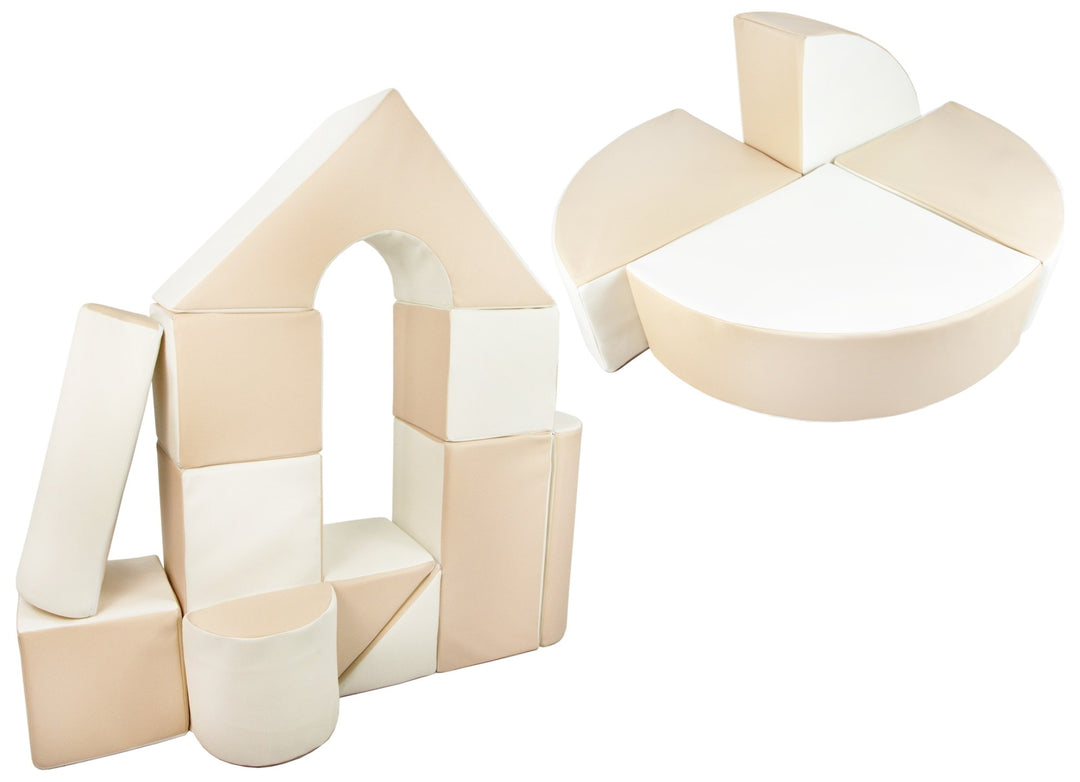 Castle + wheel set of 15 large foam blocks