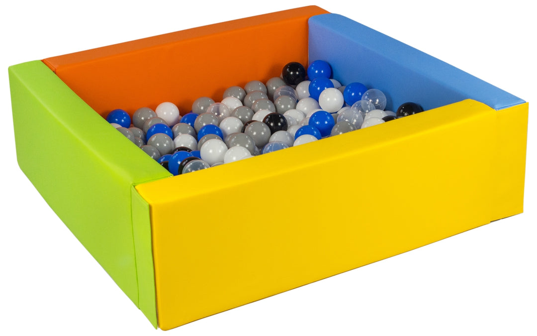 Square eco-leather ball pit with 200 balls, 5 elements
