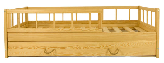 Wooden bed 160x80cm +drawer and barriers
