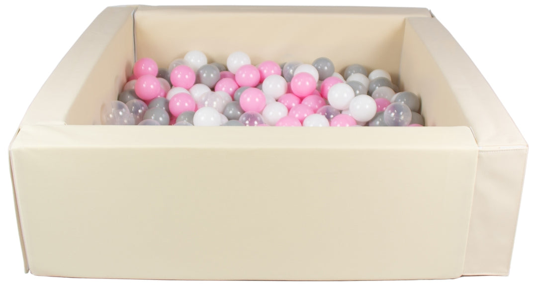 Square eco-leather ball pit with 300 balls, 5 elements