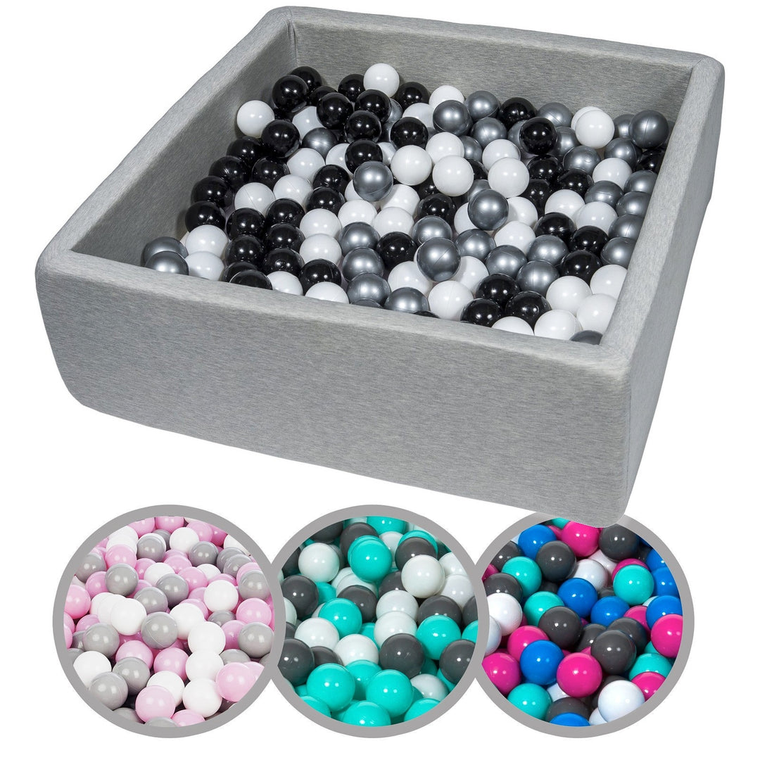 Soft Jersey ball pit with 300 balls, 90x90 cm