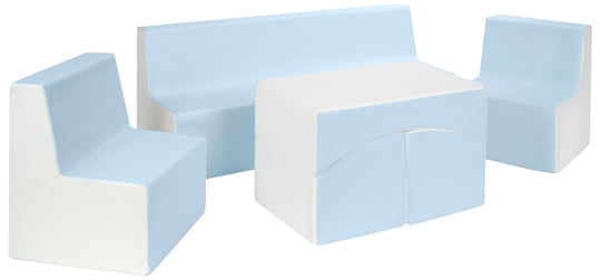 Kids furniture set: 2xarmchair + sofa + lounger, eco leather