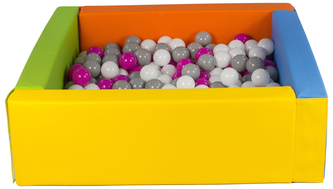 Square eco-leather ball pit with 300 balls, 5 elements