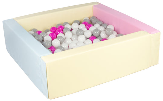 Square eco-leather ball pit with 300 balls, 5 elements