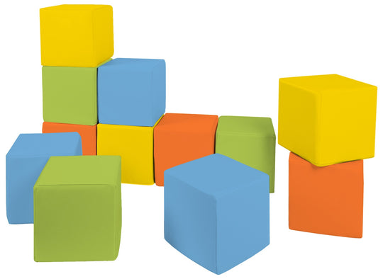 Soft Play Cubes, 12 building blocks for kids