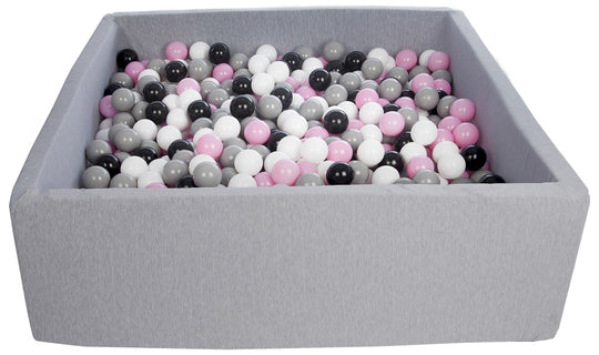Soft Jersey ball pit with 900 balls, 120x120 cm
