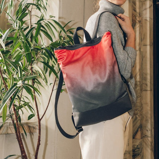 Faux Leather Backpack - Salmon
