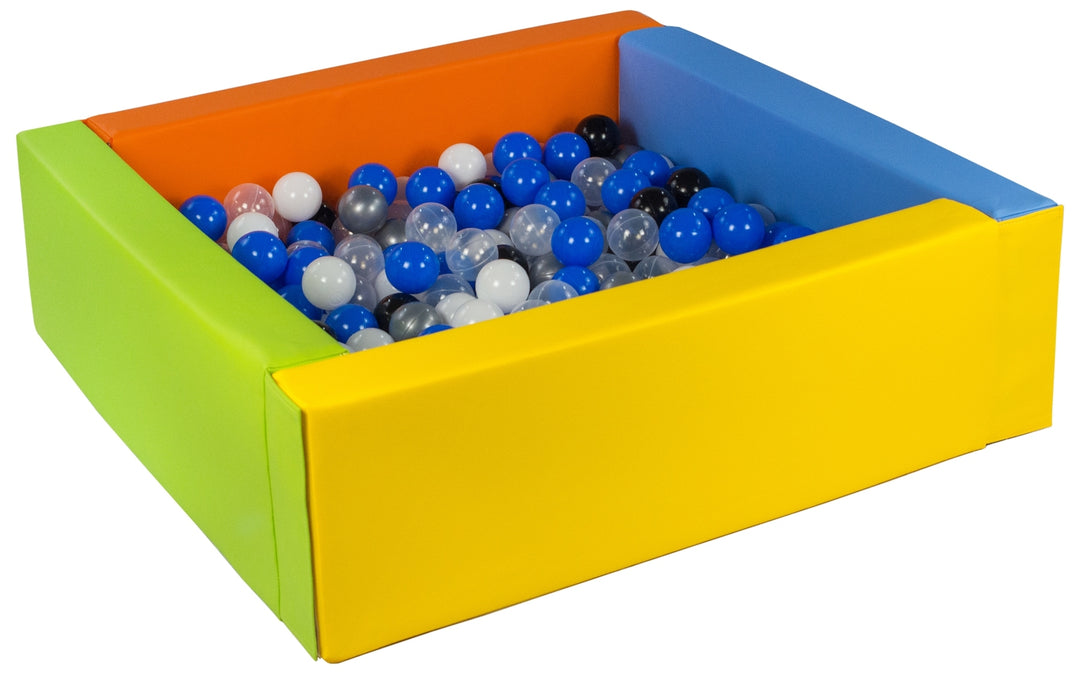 Square eco-leather ball pit with 300 balls, 5 elements