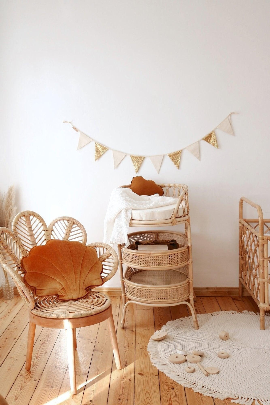 Sequin Garland - Gold and Beige