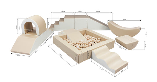 Party Soft Play Set – Beige &amp; White