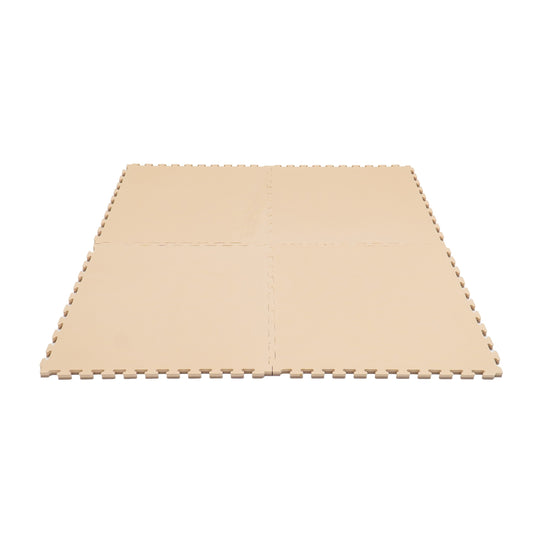 Large Foam Puzzle Mats - Beige / Dark Beige