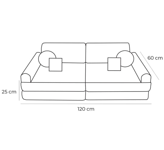 Medium Modular Sofa for Kids - Tangle Bubblegum Pink