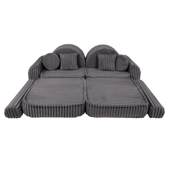 Medium Modular Sofa for Kids - Churros Jurassic Grey Plus