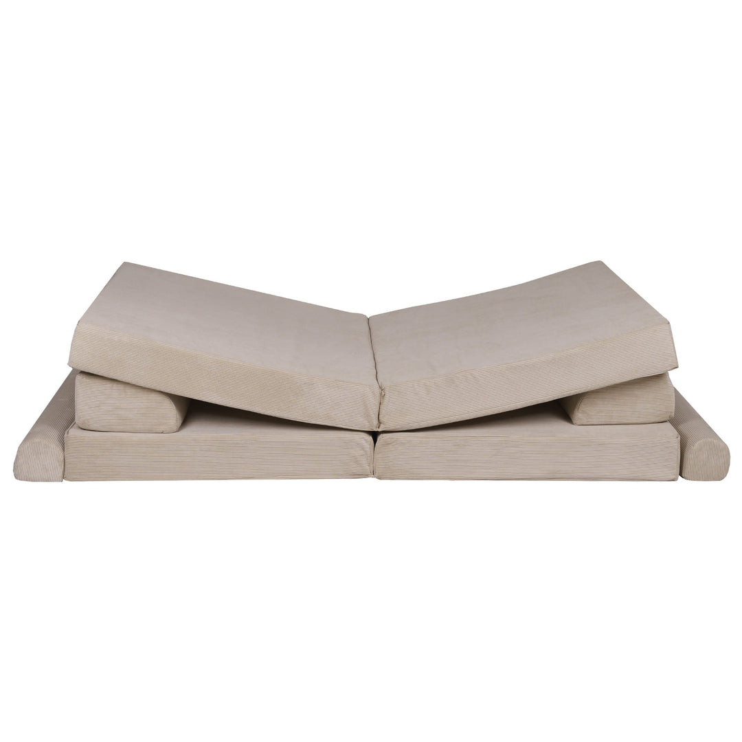 MeowBaby® Large Slimcord Premium Sofa - Ecru