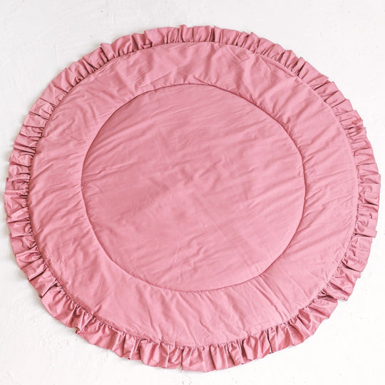 Kids Play Mat with Ruffled Border – Rose, 125 cm