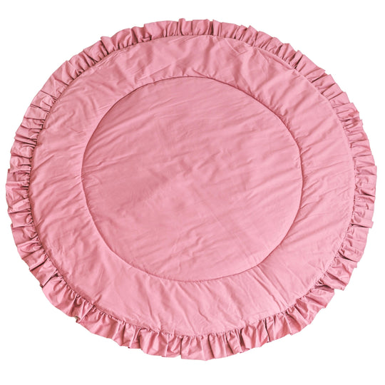 Kids Play Mat with Ruffled Border – Rose, 125 cm