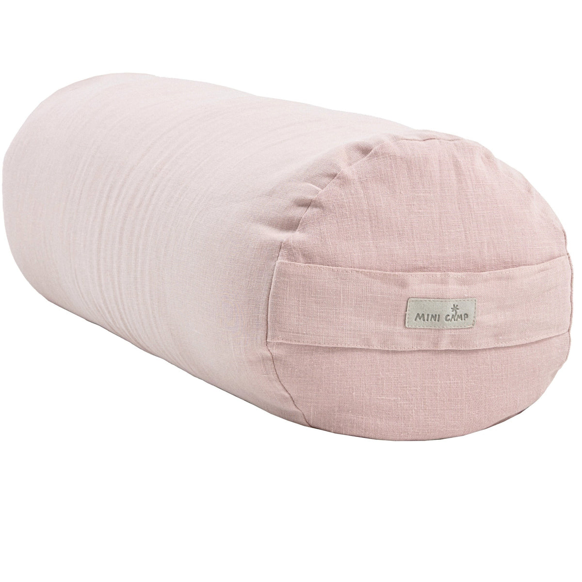 Linen Yoga Bolster and Meditation Cushion – Dusty Pink, 60 × 22 cm