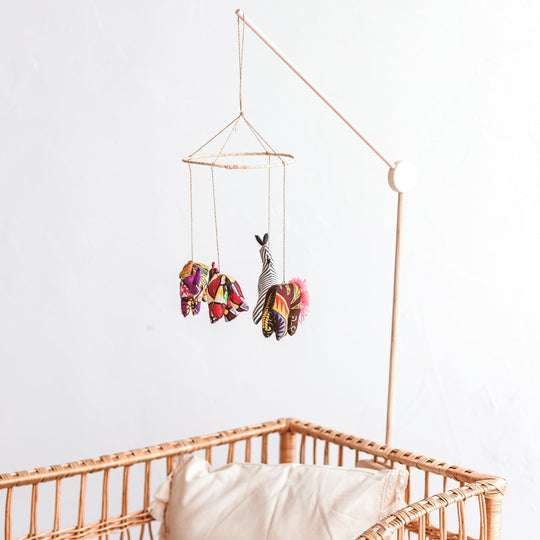 Wooden Crib Mobile Holder – Natural Ash, 81 cm