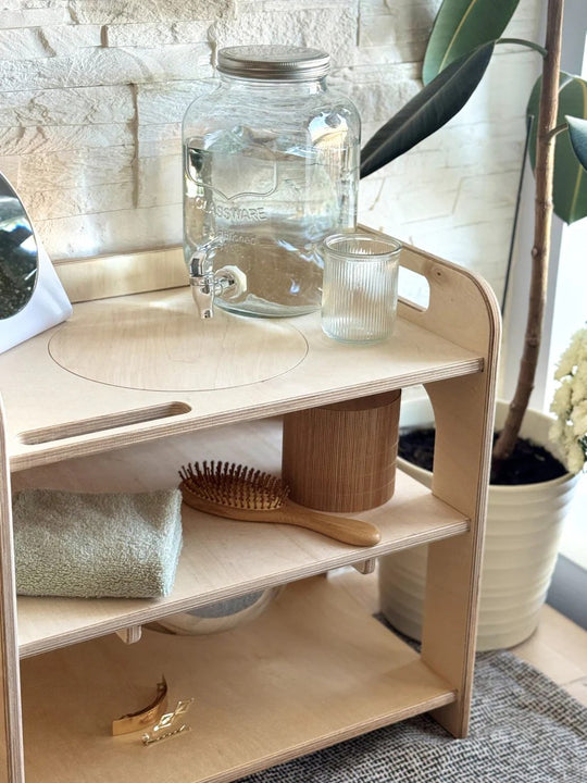 Montessori Wash Station with Lid - Small Single