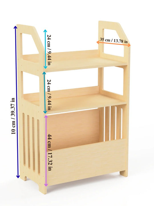 Montessori Wooden Shelf – Kids Storage Organizer