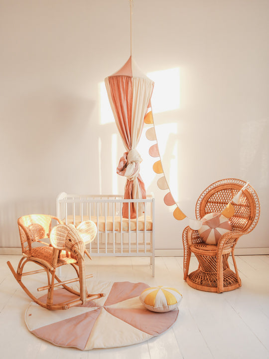 Organic Cotton and Linen Canopy - Powder Pink