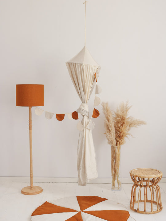 Organic Cotton and Linen Canopy - Cream Circus