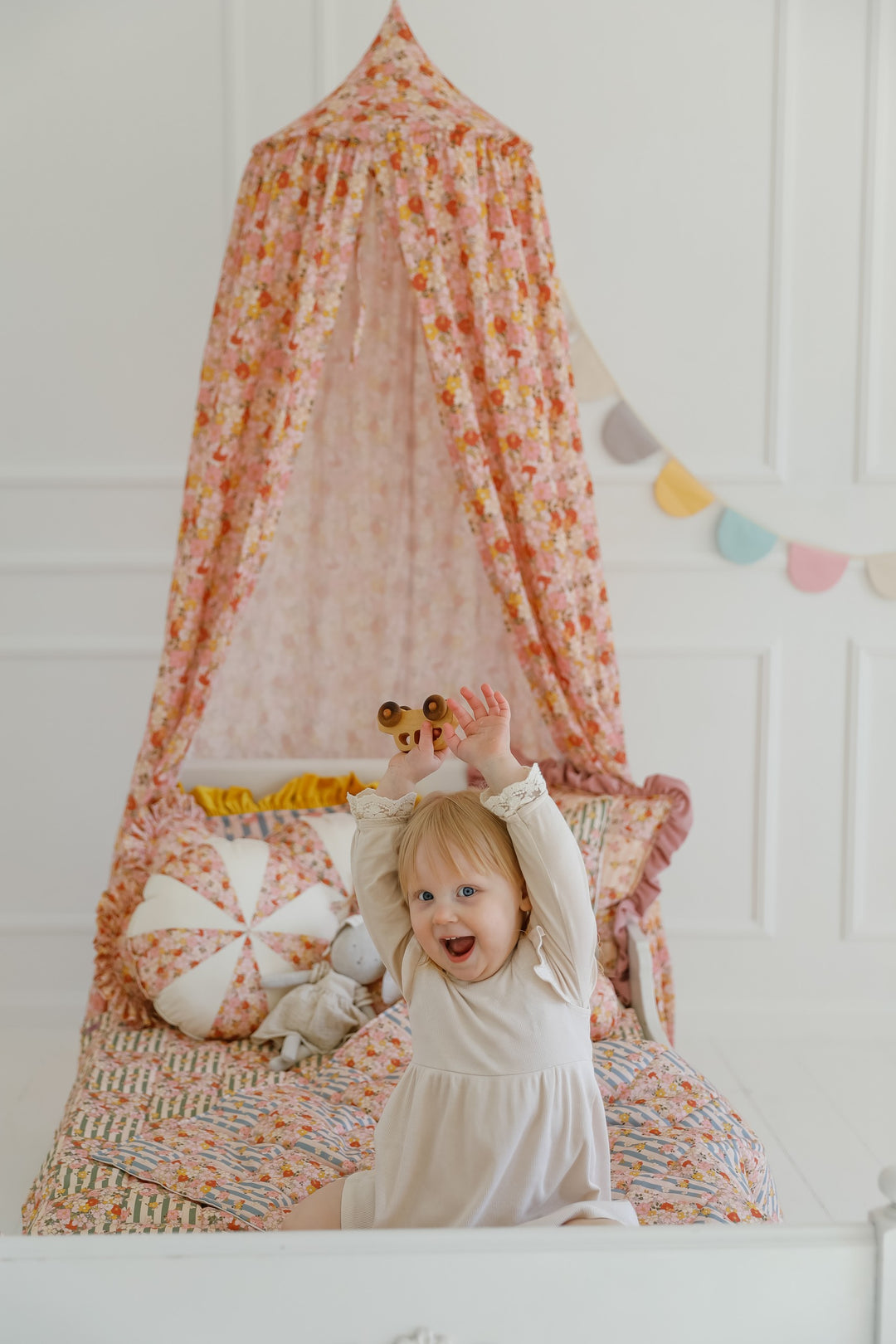 Organic Cotton Canopy - Spring Garden