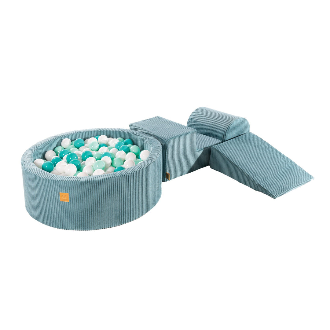 MeowBaby® Playset with Ball Pit - Turquoise, Mint &amp; White Pearl