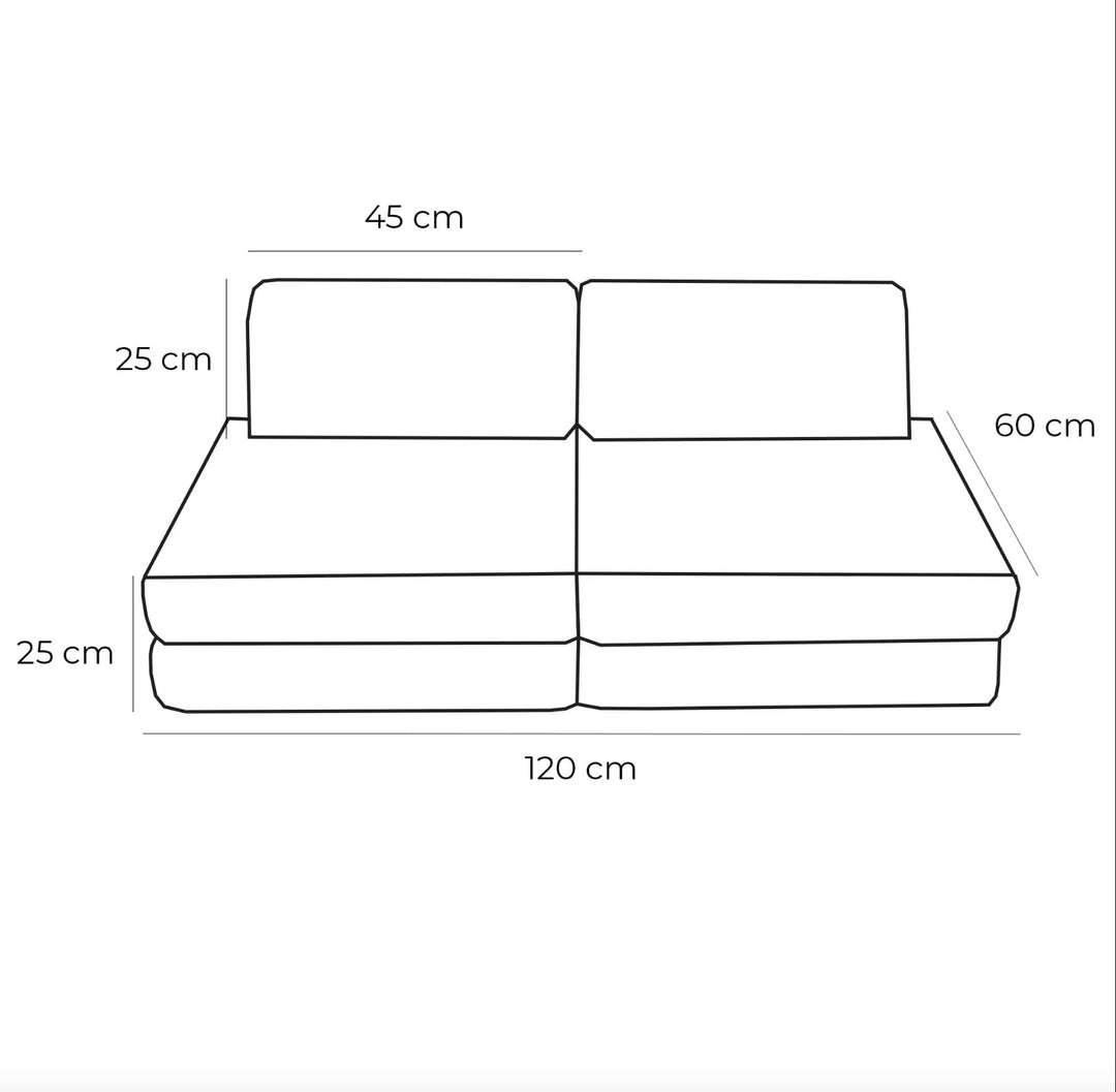 Small Modular Sofa for Kids - Churros Jurassic Grey