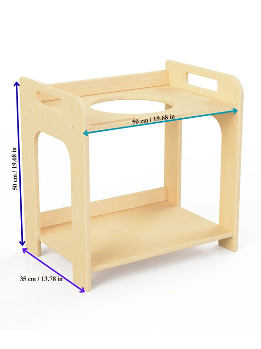 Small Single Montessori Open-Bowl Wash Station